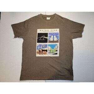 Weird‎ Fish Shrimp Floyd Classics Pink Floyd Shirt Brown Men's Tee 2XL Humor